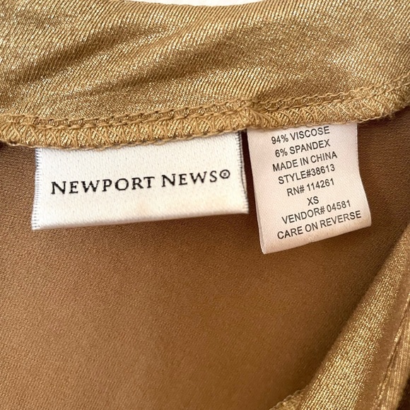 Newport News Gold Shimmer Dress. Size XS. - Picture 5 of 7